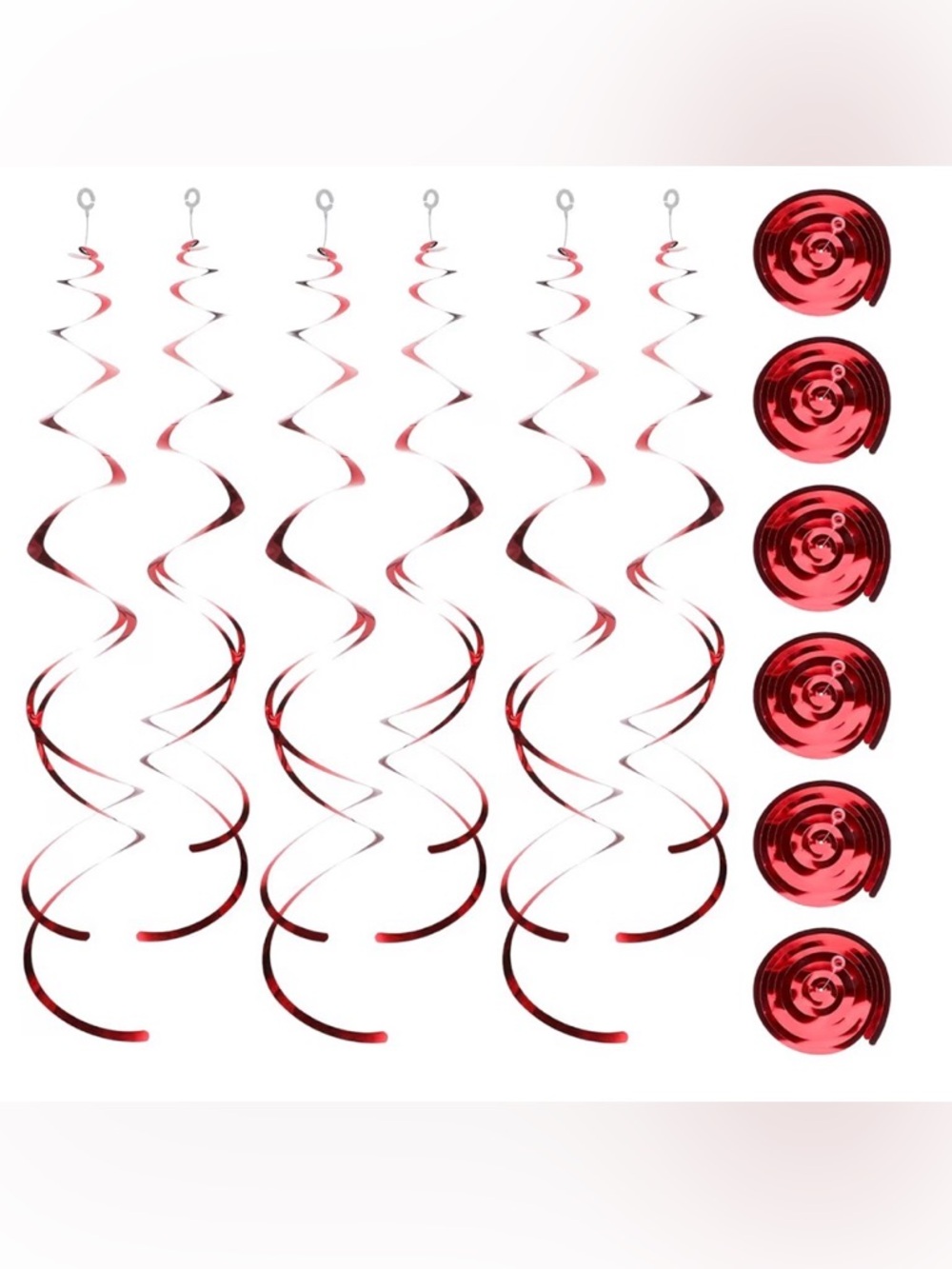 15 Pack Iridescent Hanging Swirl Decorations